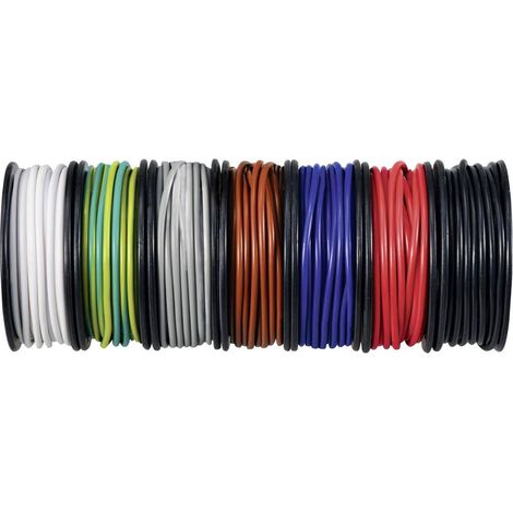 TRU COMPONENTS TC-12112348 Fil de câblage 0.14 mm² noir, blanc, rouge, bleu, marron, gris, jaune-vert 1 set V567643 (1/4)