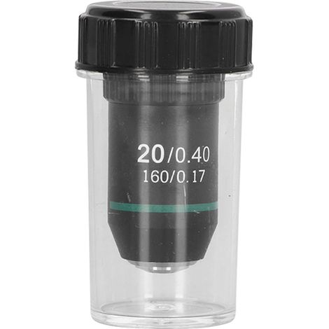 Objectif achromatique en laiton chromé, grossissement 20x, interface de lentille d'objectif de microscope 20,2 mm (1/5)