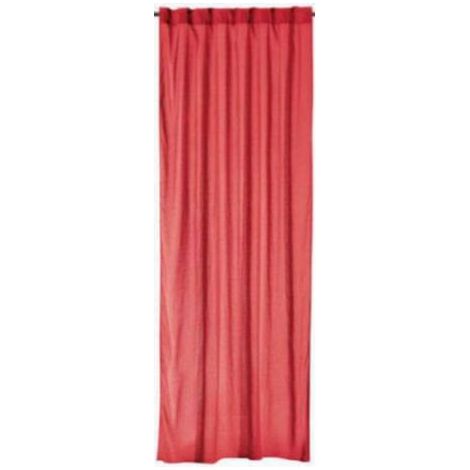 Rideau Voilage en Lin et Coton Coloris Groseille 140 x 280 cm avec Œillets Métalliques - PANGIVO (1/4)