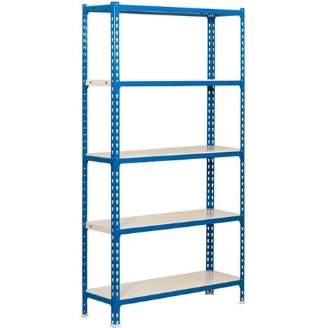 Simonrack Bausatz simonclick mini 5/400 Metallregal 5 Fachböden/180kg 180x80x40cm blau/weiß