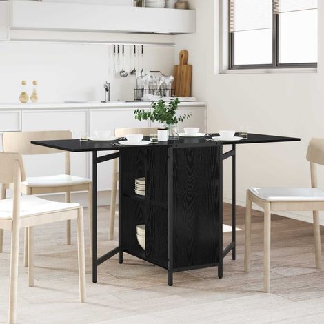 vidaXL Dinning Table 144 x 60 x 75 cm Engineered Wood Black Oak