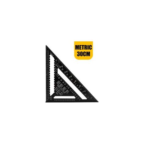 – Équerre triangle professionnelle en alliage – 30CM – Précision CNC pour menuiserie – Résistante à la corrosion – Graduation permanente - Crezuo