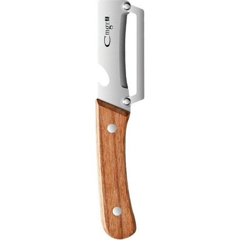 Éplucheur en acier inoxydable avec manche en bois pour éplucher et trancher les fruits et légumes Durable et facile à utiliser (1/5)
