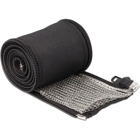 DELOCK EMV TUYAU TRESSÉ AVEC FERMETURE ÉCLAIR NOIR 1 M X 16 MM 20845
