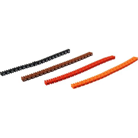 Repère câble Clipsable, texte : 1, Blanc sur Marron ( Prix pour Boîte de 1200 )