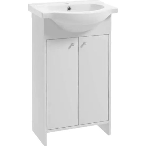 Meuble de Salle de Bain, Design Moderne, Rangement Compact, BLANC (1/5)