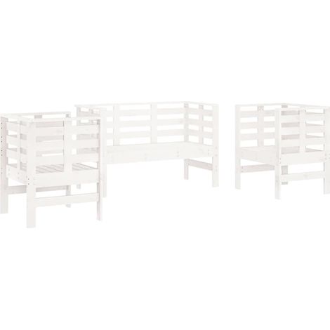 Maison Exclusive - Juego de muebles de jardín 3 pzas madera maciz (1/5)