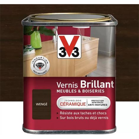 Vernis V33 Meubles et Boiseries Brillant Wengé 0,25 L (1/3)