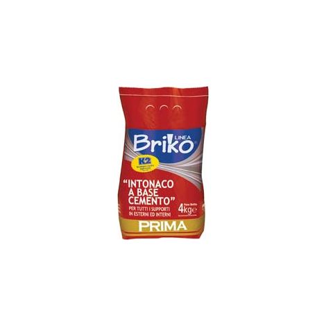 K2 LINEA BRIKO INTONACO PRONTO BASE CEMENTO BIANCO IN POLVERE- - Kg.4 in busta - 4 pezzi K2