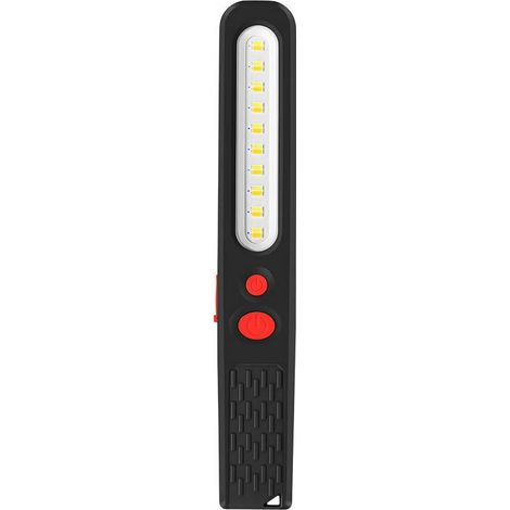Lampe de Travail LED Rechargeable, Lumière combinée Double Couleur Lampe d'inspection 2 en 1 COB LED Torche Lampe avec Double Magnétique pour Auto Garage Atelier Camping Bricolage etc