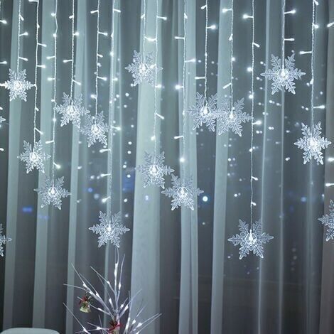 GROOFOO Rideau Lumière,Guirlande LED,Guirlande Lumineuse,LED Cordes,LED Etoilée,4M 96LEDs Guirlande d'Eclairage,Guirlande LED Décoration de Fenêtre,Noël,Anniversaire,Patio,Etanche IP44 (Bleu)