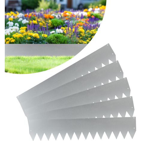 TolleTour Bordatura del prato Bordatura del giardino Barriera per le radici Protezione Acciaio 100x20cm 30m Argento (1/5)