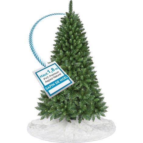 Sapin de Noël Artificiel 180 cm, Touffu et Réaliste, Vert Sapin (1/5)