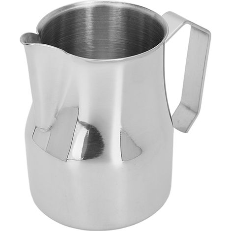 Mousseur à lait, cuiseur vapeur pour café, acier inoxydable 304, tasse à mousseur à lait, bec perforé, argenté, 350 ml (1/5)