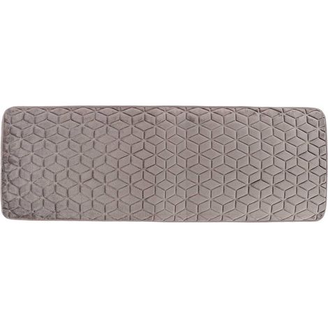 Tapis dessin geometrique microfibre 40x120 cm - gris clair - Tendance (1/4)