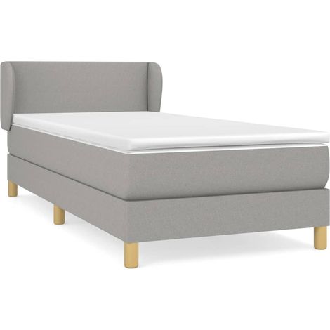 Maison Exclusive - Cama box spring con colchón tela gris claro 10