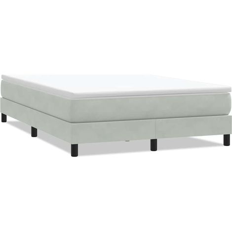 Maison Exclusive - Cama box spring sin colchón gris claro terciop (1/5)
