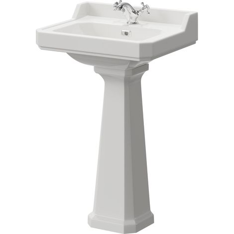 Wholesale Domestic Danbury Traditional 560mm Basin with 1 Tap Hole and Full Pedestal (1/5)