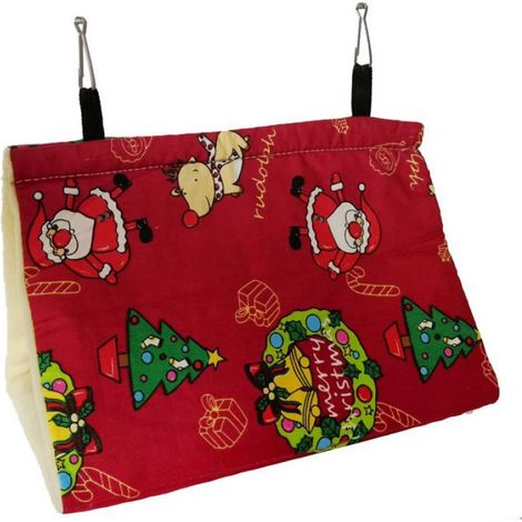 Hamac pour perroquet - Phoesky - 23x15x18 cm - Motif solide - Flanelle - Nid trou - Divertissement - Triangle (1/5)