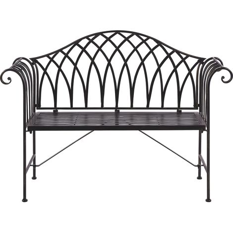 Panca da giardino in metallo nero 130 cm Milazzo