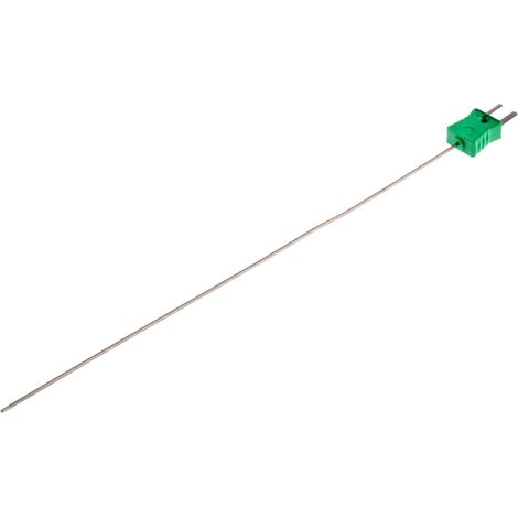 Thermocouple type K Ø 1.5mm, L 250mm, +800°C max à Fiche mâle miniature ( Prix pour 1 )