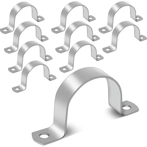 10 Stück Schlauchschellen aus Edelstahl – U-förmige Halterung mit 2 Löchern, 50 mm Schlauchschellen für Schlauchschellen, Rohrschellen und Rohrmontagehalterungen – (1/5)