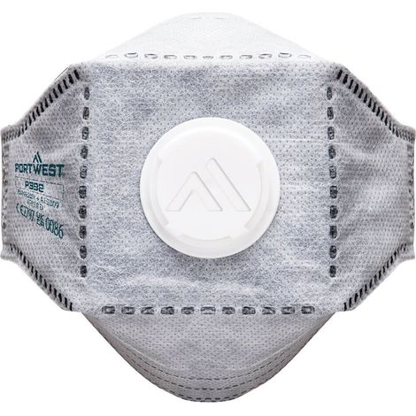 Eagle Respiratorischer Maske FFP3 Flach und Flexibel Aus Kohlenstoff Mit Ventil (Packung zu 10 Stück) - Weiß - Portwest