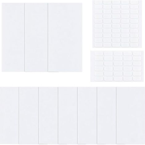 Plaque Vierge Plate en Plastique de 7.6x3.6cm avec 80 Rubans Adhésifs Double Face Plaque de Couverture Anti Poussière Rectangulaire Plaque Vierge Givrée pour Plafonds ou Murs (1/5)
