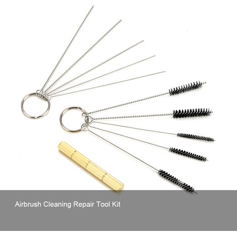 Pistolet pulvérisateur en acier inoxydable, kit de nettoyage et réparation pour aérographe, peinture carrosserie, tatouage, manucure, outil professionnel complet (1/5)