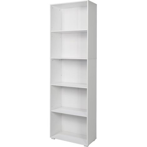 King Home LIBRERIA A CINQUE RIPIANI 60x30x195 cm bianca (1/3)