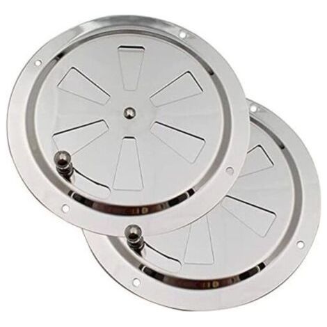 Griglia di ventilazione rotonda, condotto di ventilazione in acciaio inox da 125 mm con zanzariera, griglia di scarico, presa d'aria, ventilazione con alette regolabili e zanzariera. (1/4)