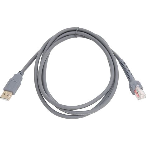 Câble pour scanner de code-barres, ABS, 2 m, gris, câble de connexion pour lecteur de codes-barres, commerce et entrepôt (1/5)