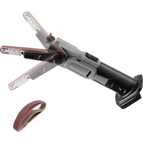 Ponceuse à bande sans fil compatible avec batterie 18 V (no batterie), avec 3 10330 mm bandes abrasives, 6 vitesses, lime à bande réglable à 35°, pour le polissage du bois et du métal (1/5)
