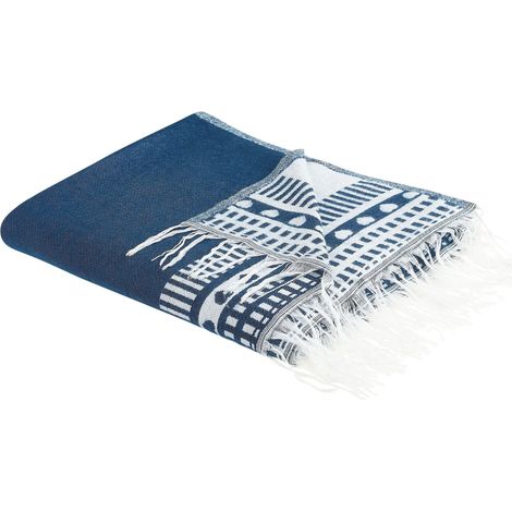 Kuscheldecke TARLAY Stoff 130 x 170 cm Blau