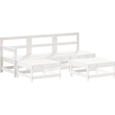 Maison Exclusive - Juego de sofás de jardín 5 piezas madera maciz