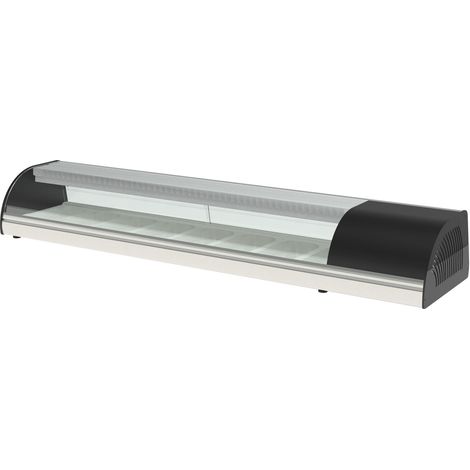 Vitrine à Sushis Inox avec 8 Bacs GN 1/3 - H 255 mm - Coreco