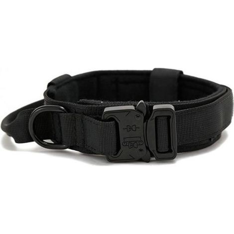 Hundehalsband – Strapazierfähig – Verstellbar – Größen Medium und Large – Schwarz (1/4)