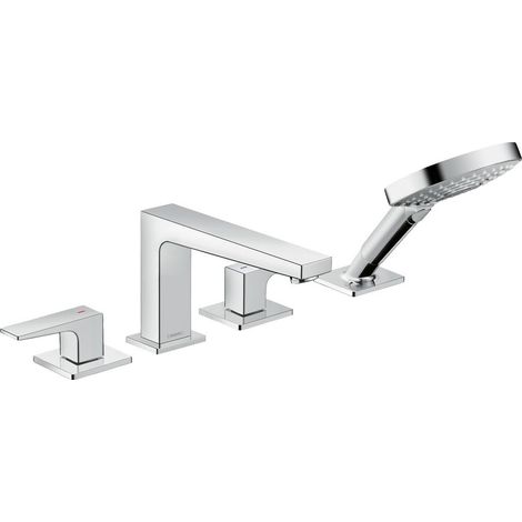 hansgrohe Metropol 4-Loch Einhebel-Wannenrandmischer, (1/4)