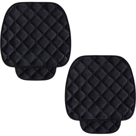 2 Pièces Coussin de Voiture en Velours,Housse de Siege Voiture,Couvre Siege Auto Confort,Housse Siege Voiture Universel,Protection Siege Voiture Avant,Noir