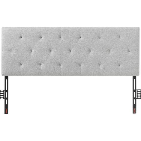VEVOR Testiera per Letto, Completa Dimensione Altezza Regolabile, Accessori per Letto, Testiera in Schiuma ad Alta Densita e Comfort per Camera da Letto, Hotel, Grigio Chiaro 1430 x (905-1205) mm