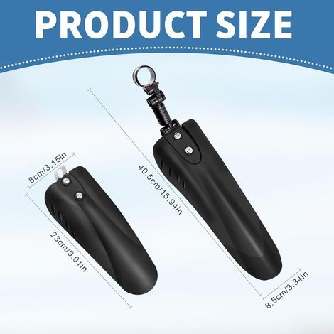Schutzbleche, universell verstellbar vorne und hinten, für Mountainbikes, dickeres und breiteres Rennrad-Schutzblechset, Schutzblechset für 16-18 Zoll Mountainbikes (1/5)