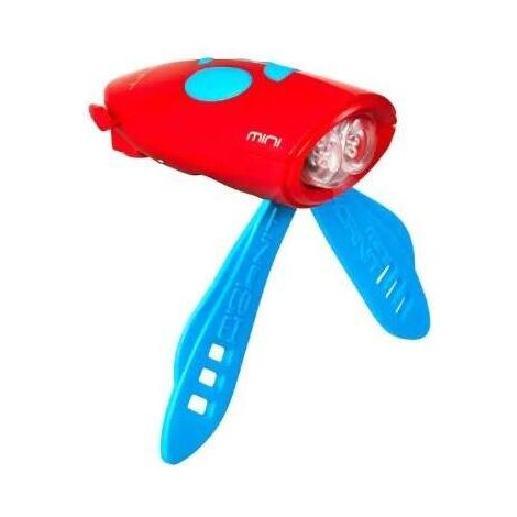 Luz para bicicleta Hornit Mini azul/roja 2 en 1 con bocina/timbre para niños, para bicicletas y patinetes.