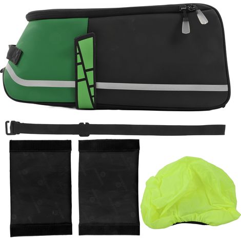 Sacoche de selle vélo multifonction imperméable, porte-bagages sport extérieur pour vélo route VTT noir vert (1/5)