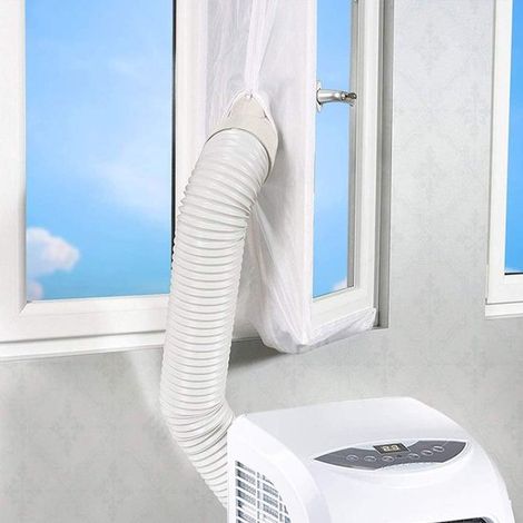 Kit de joint pour fenêtre 300 cm, joint universel étanche pour climatiseur mobile, sèche-linge et déshumidificateur, installation sans perçage, réglable, blanc (1/5)