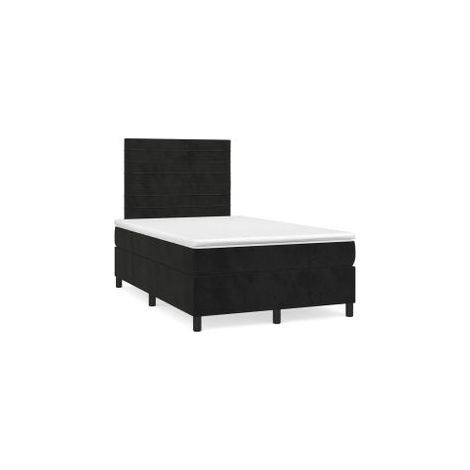 Sommier à lattes de lit avec matelas Noir 120x200 Velours (1/5)