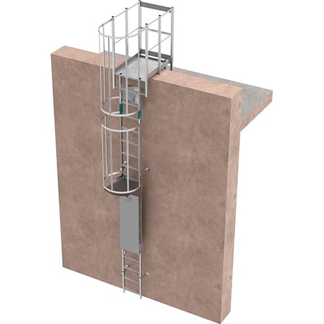 Echelle à crinoline avec porte - Hauteur à franchir de 10,22 à 11,06m - CRINO-SFP/001-7872