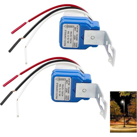 2 Pièces Interrupteur Crépusculaire AC/DC 12V 10A Automatique, Photocellule Commutateur avec Capteur Crépusculaire à Aube, Économie d’Énergie, Installation Facile pour Éclairage, Étanche et Durable (1/5)