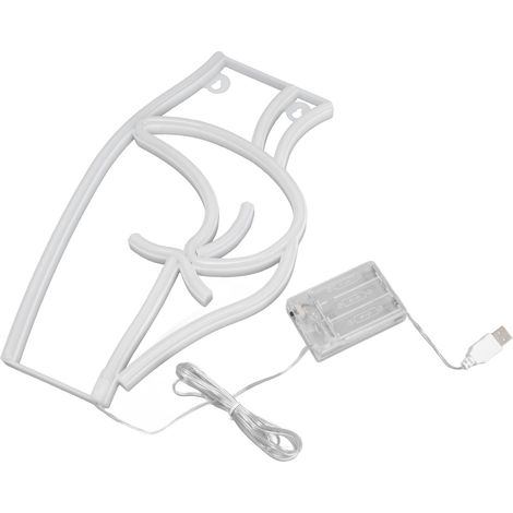 Lumière néon LED femme性感, fesses femme LED néon décoration chambre, bar, KTV, fête, décoration vacances, alimenté par USB ou piles (sans piles), lumière rose, vue arrière (1/5)