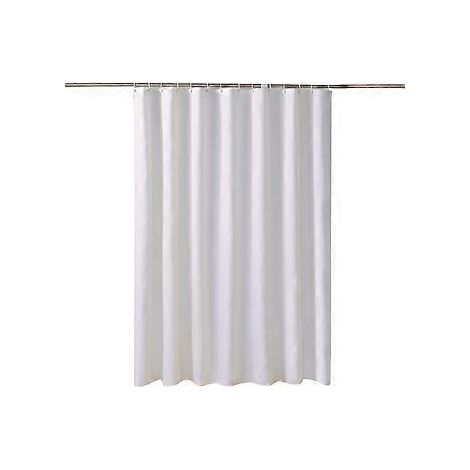 Weißer Duschvorhang aus dickem, wasserdichtem Polyestergewebe, 150 cm breit x 200 cm hoch