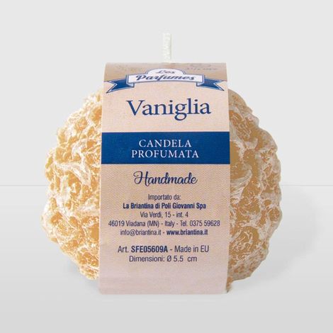 Bougie parfumée en forme de boule, durée 3,5 heures, diamètre 5,5 cm, vanille, parfum de vanille (1/2)